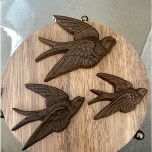 Vintage Burwood trio of birds.  Size ranges 6”to 3.5”